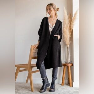 Lulu’s Long Black Cardigan Sweater